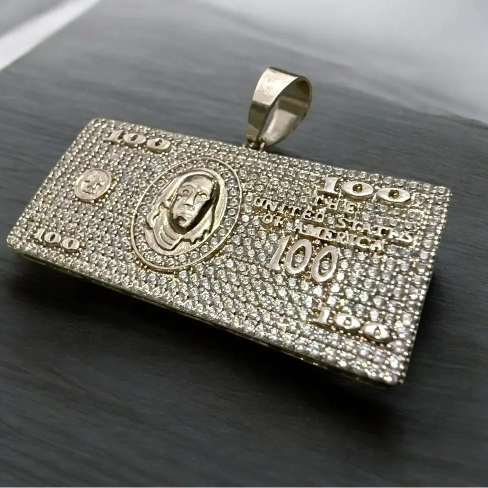 ICY $100 BILL PENDANT – .925 SILVER